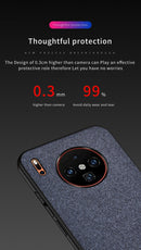 For Huawei Mate 30 Pro Shockproof Splicing PU + Cloth Texture PC + TPU Protective Case (Brown)