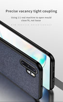 For Galaxy Note 10 Pro / Note 10+ Shockproof Splicing PU + Cloth Texture PC + TPU Protective Case (Grey)