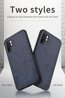 For Galaxy Note 10 Pro / Note 10+ Shockproof Splicing PU + Cloth Texture PC + TPU Protective Case (Grey)
