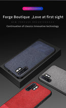 For Galaxy Note 10 Pro / Note 10+ Shockproof Splicing PU + Cloth Texture PC + TPU Protective Case (Grey)
