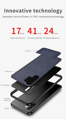 For Galaxy Note 10 Pro / Note 10+ Shockproof Splicing PU + Cloth Texture PC + TPU Protective Case (Grey)