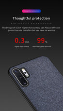 For Galaxy Note 10 Pro / Note 10+ Shockproof Splicing PU + Cloth Texture PC + TPU Protective Case (Grey)