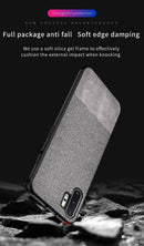 For Galaxy Note 10 Pro / Note 10+ Shockproof Splicing PU + Cloth Texture PC + TPU Protective Case (Grey)