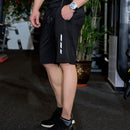 Men Stretch Quick-drying Casual Shorts (Color:Black Size:S)