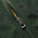 Solid Color Collage Long Sleeve Stand Collar Men Jacket (Color:Black Size:L)
