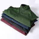 Solid Color Collage Long Sleeve Stand Collar Men Jacket (Color:Blue Size:XXXL)