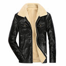 Men Locomotive PU Leather Plus Velvet Jacket (Color:Black Size:XXXL)