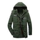 Men Long Style Warm Cotton Clothing (Color:Army Green Size:XXXL)