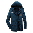 Men Long Style Warm Cotton Clothing (Color:Blue Size:XL)
