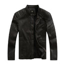 Fashionable Men Leather Jacket (Color:Black Size:XXL)