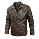Fashionable Men Leather Jacket (Color:Coffee Size:XL)