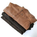 Fashionable Men Leather Jacket (Color:Coffee Size:XXL)