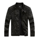 Autumn And Winter Fashion Tide Male Leather Jacket (Color:Black Size:M)