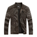 Autumn And Winter Fashion Tide Male Leather Jacket (Color:Coffee Size:M)