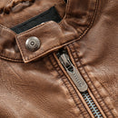 Autumn And Winter Fashion Tide Male Leather Jacket (Color:Coffee Size:M)