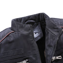 Men Casual Leather Jacket Coat (Color:Black Size:XL)