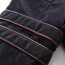 Men Casual Leather Jacket Coat (Color:Army Green Size:M)