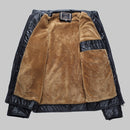 Men Plus Velvet Loose Leather Jacket Coat (Color:Brown Size:L)