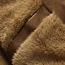 Men Long Style Leather Jacket Coat (Color:Brown Size:XL)