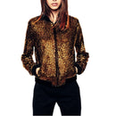 Women Wild Casual Sequin Jacket Short Coat (Color:Gold Size:M)