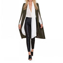 Women Casual Cape Unbuttoned Shawl Coat(Color:Army Green Size:M)