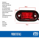YWXLight 10-30V Oval Clearing Truck Trailer Side Marker Light (Red)