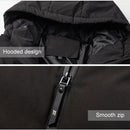 Men and Women Intelligent Constant Temperature USB Heating Hooded Cotton Clothing Warm Jacket (Color:Light Grey Size:M)