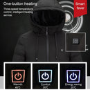 Men and Women Intelligent Constant Temperature USB Heating Hooded Cotton Clothing Warm Jacket (Color:Light Grey Size:M)