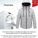 Men and Women Intelligent Constant Temperature USB Heating Hooded Cotton Clothing Warm Jacket (Color:Light Grey Size:L)