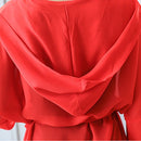 Women Hooded Sunscreen Mid-length Chiffon Cardigan (Color:White Size:M)