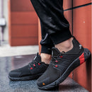 Jiefu Anti Smash And Stab Resistant Lightweight Breathable Anti Odor Flying Fabric Safety Shoes (Color:Black Size:37)