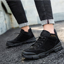 Jiefu Anti Smashing, Anti Piercing, Waterproof And Oil Resistant Electric Welding High Top Safety Shoes (Color:Black Size:42)