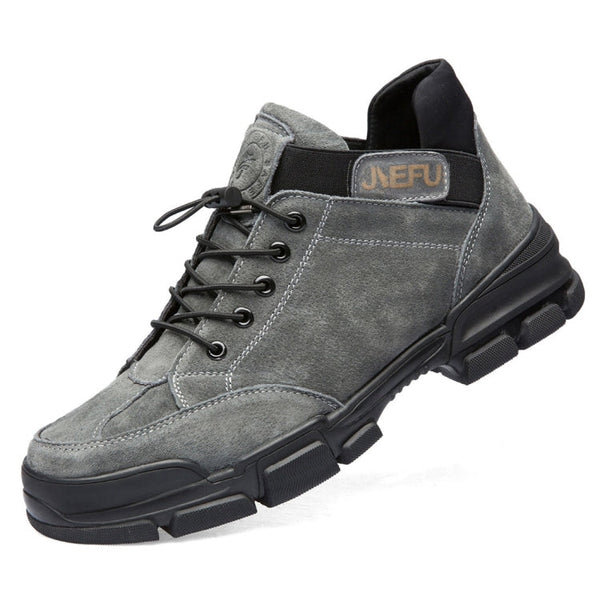 Jiefu Anti Smashing, Anti Piercing, Waterproof And Oil Resistant Electric Welding High Top Safety Shoes (Color:Grey Size:39)