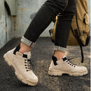 Jiefu Anti Smashing, Anti Piercing, Waterproof And Oil Resistant Electric Welding High Top Safety Shoes (Color:Sand Color Size:36)