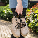 Jiefu Anti Smashing, Anti Piercing, Waterproof And Oil Resistant Electric Welding High Top Safety Shoes (Color:Sand Color Size:36)