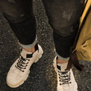 Jiefu Anti Smashing, Anti Piercing, Waterproof And Oil Resistant Electric Welding High Top Safety Shoes (Color:Sand Color Size:37)