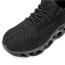 Jiefu Breathable Flying Fabric Anti Smashing And Anti Piercing Insulating Safety Shoes (Color:Black Size:37)