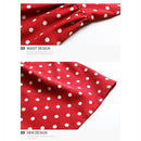 Sleeveless Hanging Neck Printed Chiffon Dress (Color:Red Size:M)