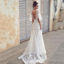 Sexy Lace V-neck Open Back Dress (Color:White Size:L)