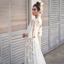 Sexy Lace V-neck Open Back Dress (Color:White Size:XL)
