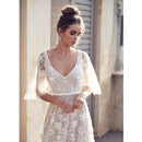 Sexy Lace V-neck Open Back Dress (Color:White Size:XL)