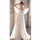 Sexy Lace V-neck Open Back Dress (Color:White Size:XL)