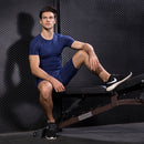Fitness Running Training Suit Stretch Quick Dry Tight Short Sleeve T-shirt (Color:White Size:XL)