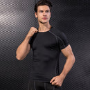 Fitness Running Training Suit Stretch Quick Dry Tight Short Sleeve T-shirt (Color:Wine Red Size:M)