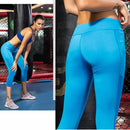 Stretch Tight Quick Drying Sweat Wicking Side Pocket Yoga Capris (Color:Red Size:S)