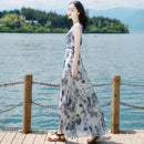 Slim-fit Sleeveless Chiffon Dress (White)