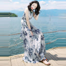 Slim-fit Sleeveless Chiffon Dress (White)