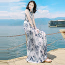 Slim-fit Sleeveless Chiffon Dress (White)