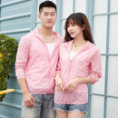Lovers Hooded Outdoor Windproof And UV Proof Sun Proof Clothes (Color:Pink Size:XXXL)