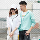 Lovers Hooded Outdoor Windproof And UV Proof Sun Proof Clothes (Color:Light Green Size:XXL)
